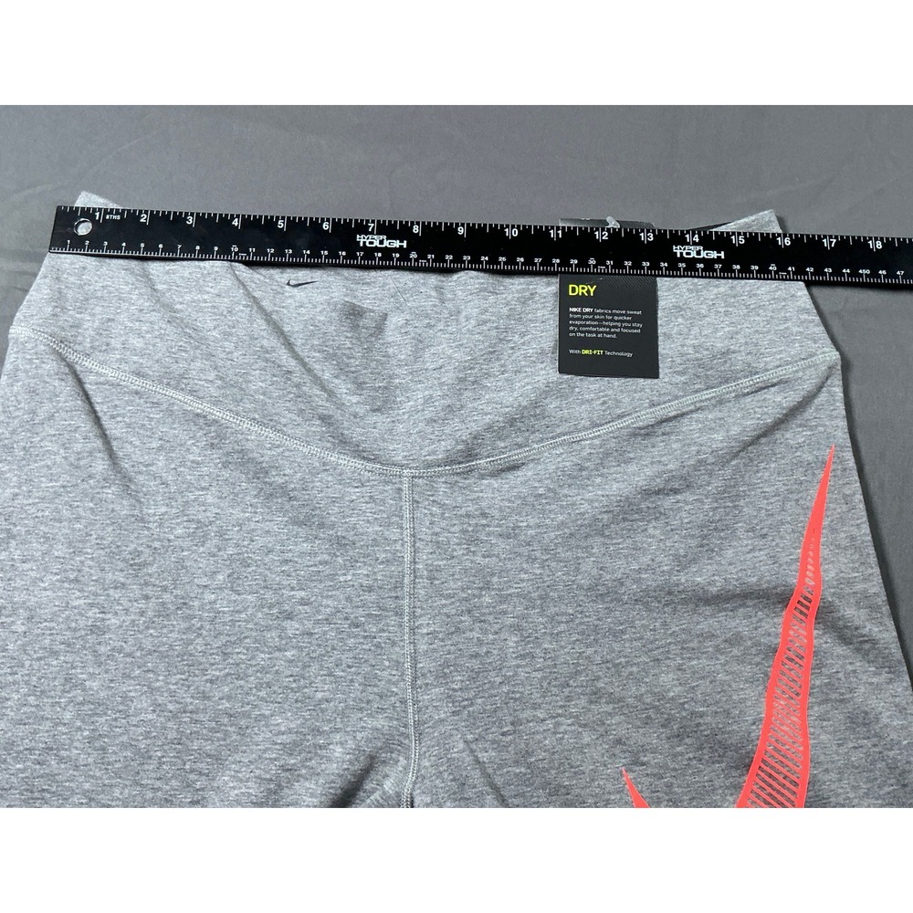 Nike Dri-FIT Gray Orange Swoosh Cropped Leggings Womens XL New With Tags - Picture 2 of 11